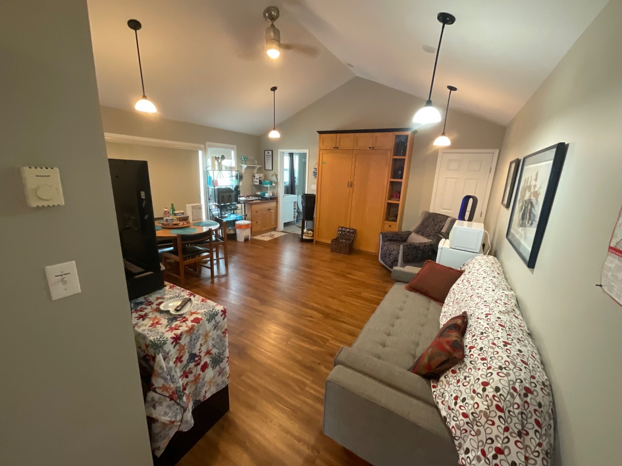 Bright, open living and dining area